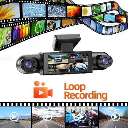4 Camera Dash Cam 1080P Full HD with 64GB Memory Card, Black