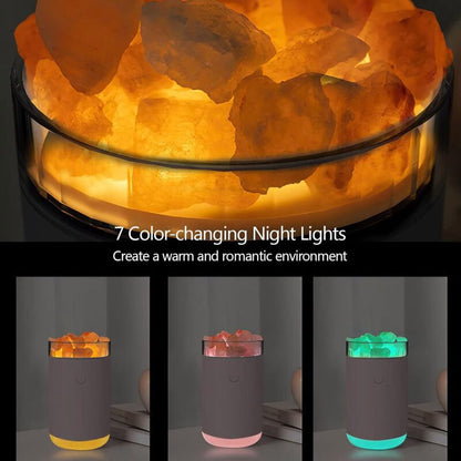 Crystal Salt Stone Humidifier 260ml, USB, Colour Light