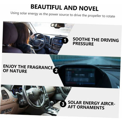 Aeroplane Car Diffuser Ornament, 2 Pack, Solar Powered