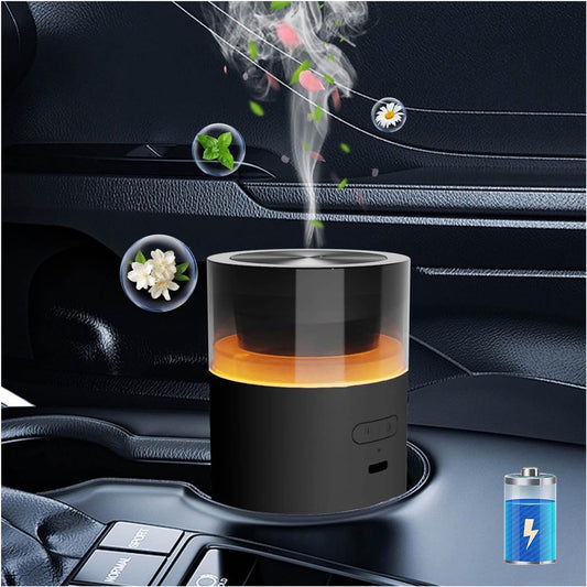 Car Aroma Diffuser, Battery Powered with Memory Function, Black
