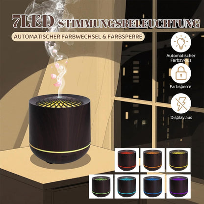Aromatherapy Humidifier 300ml, 7 Colour LED, Dark Wood