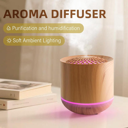 Aromatherapy Humidifier 300ml, 7 Colour LED, Light Wood