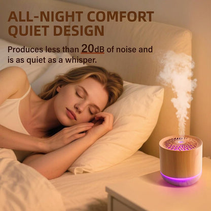Aromatherapy Humidifier 300ml, 7 Colour LED, Light Wood