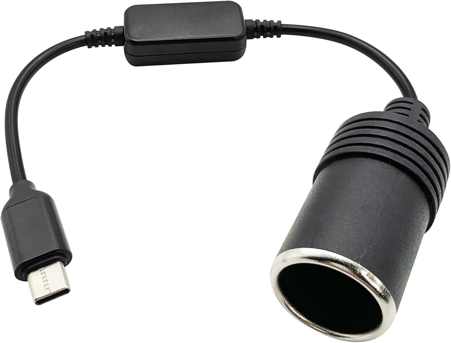 USB-C to 12V Car Cigarette Lighter Socket Adapter Cable for Dash Cam
