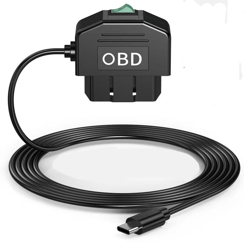 OBD Dash Cam Monitoring Cable, 12V and 24V Hardwire Power Lead
