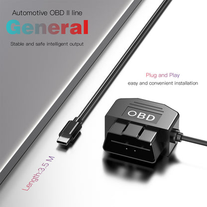 OBD Dash Cam Monitoring Cable, 12V and 24V Hardwire Power Lead