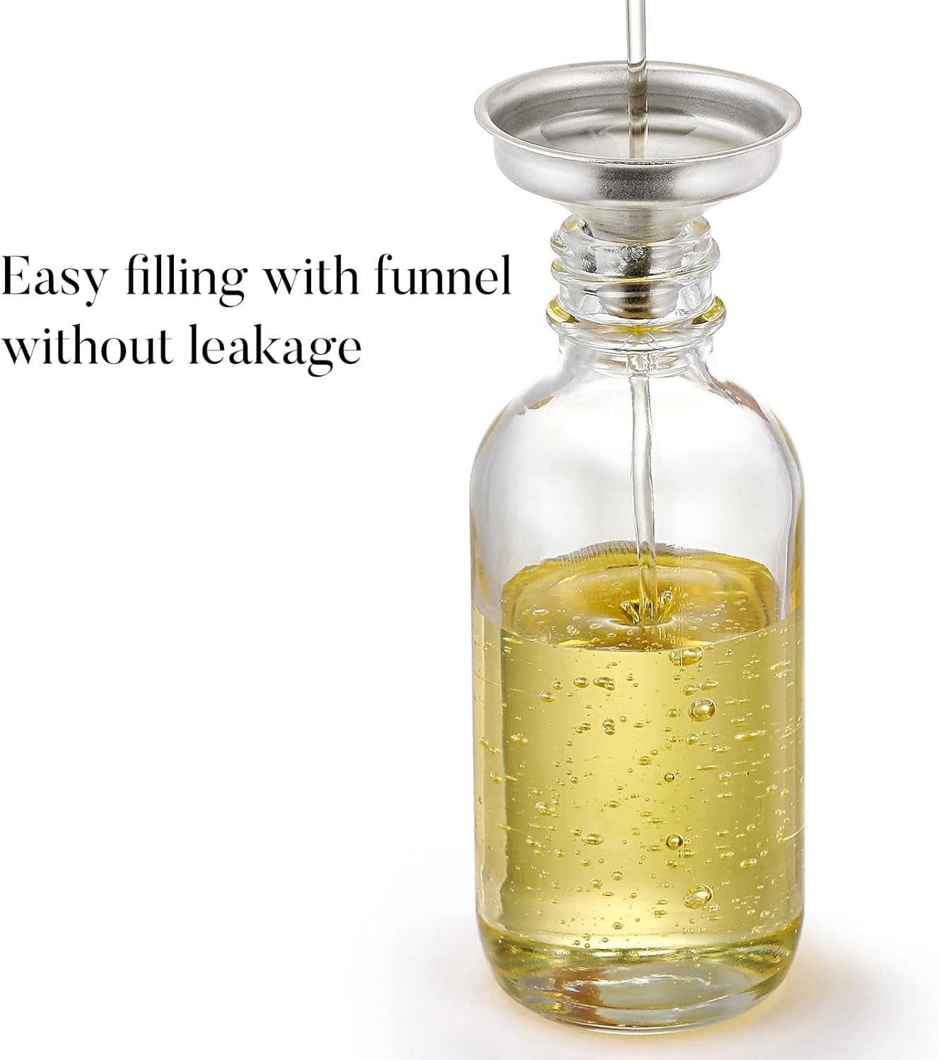 Clear Dropper Bottles 30ml, 4 Pack with Gold Caps, Funnel and Labels
