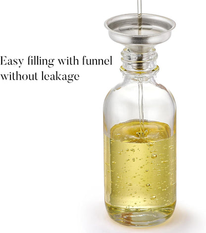 Clear Dropper Bottles 30ml, 4 Pack with Gold Caps, Funnel and Labels