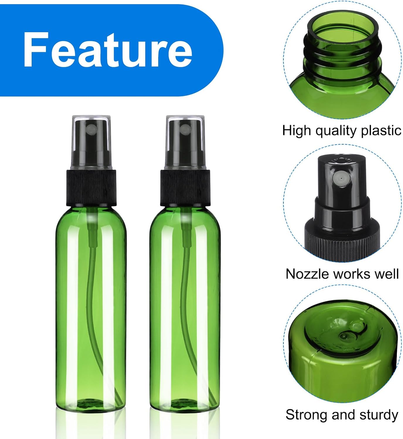 Clear Spray Bottles 60ml, 10 Pack, Fine Mist
