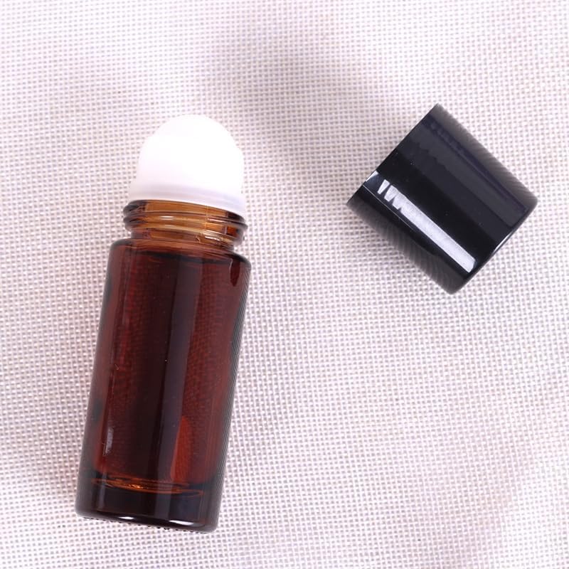 Amber Glass Roller Bottles 50ml, 2 Pack