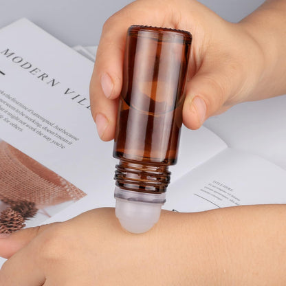 Amber Glass Roller Bottles 50ml, 2 Pack