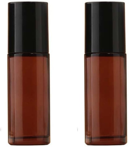 Amber Glass Roller Bottles 50ml, 2 Pack