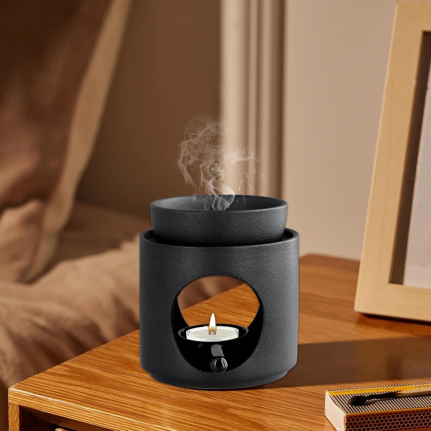 Ceramic Oil and Wax Melt Burner, Tealight, Ylang Ylang Gold