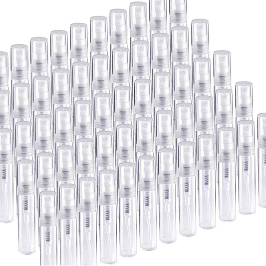 Mini Spray Bottles 3ml, 60 Pack, Clear Atomiser