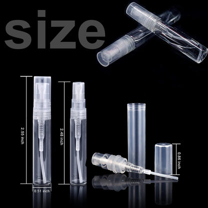 Mini Spray Bottles 3ml, 60 Pack, Clear Atomiser