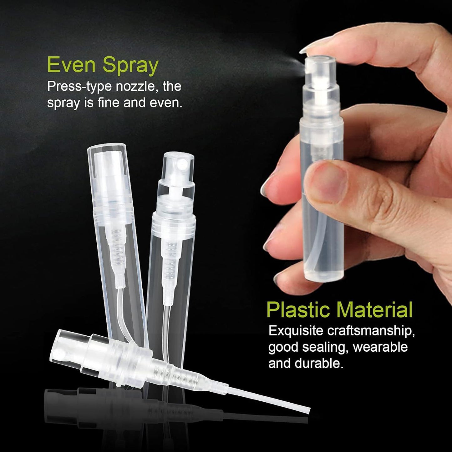 Mini Spray Bottles 3ml, 60 Pack, Clear Atomiser