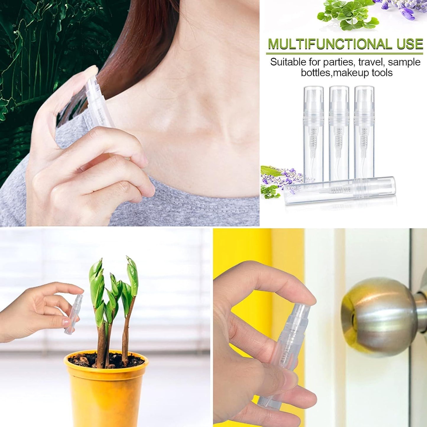Mini Spray Bottles 3ml, 60 Pack, Clear Atomiser