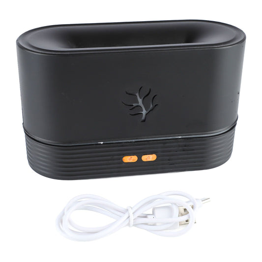 Colourful Flame Aroma Diffuser, Mini and Noiseless, Black