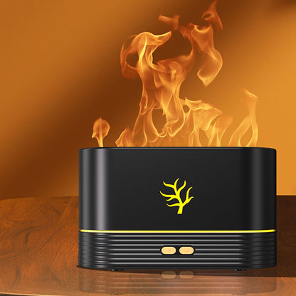 Colourful Flame Aroma Diffuser, Mini and Noiseless, Black