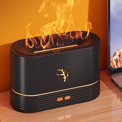 Colourful Flame Aroma Diffuser, Mini and Noiseless, Black