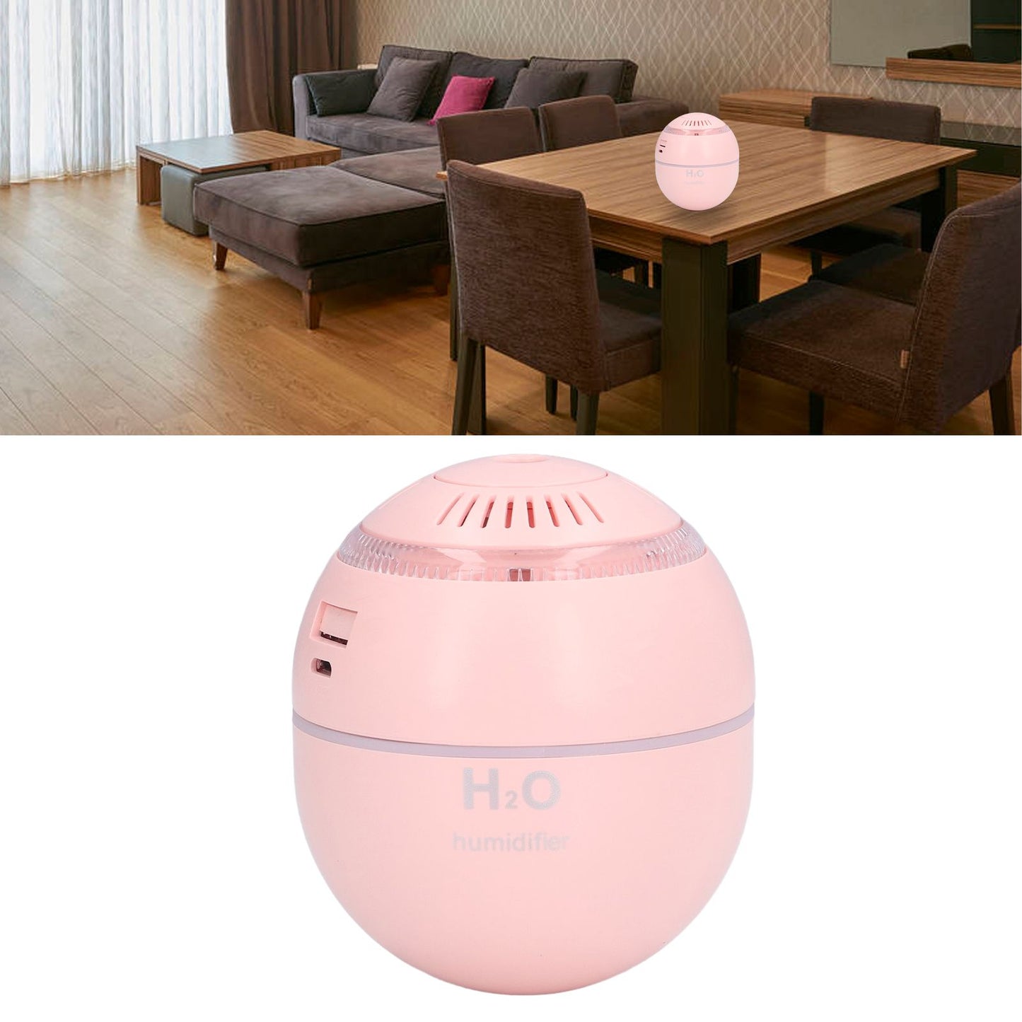 USB Air Humidifier 120ml with 2 Speed Settings, Pink