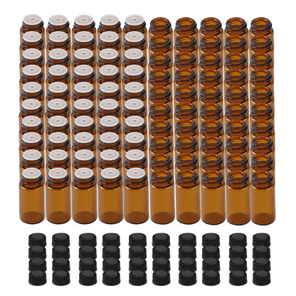 Amber Glass Essential Oil Bottles, Bulk Pack of 100