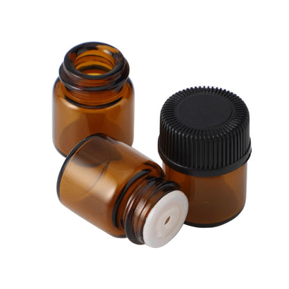 Amber Glass Essential Oil Bottles, Bulk Pack of 100