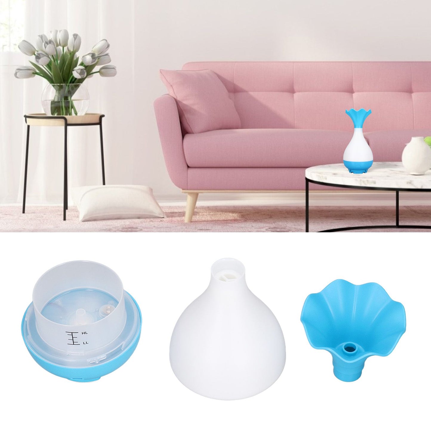 Car Aroma Diffuser and Humidifier 95ml, USB, Blue
