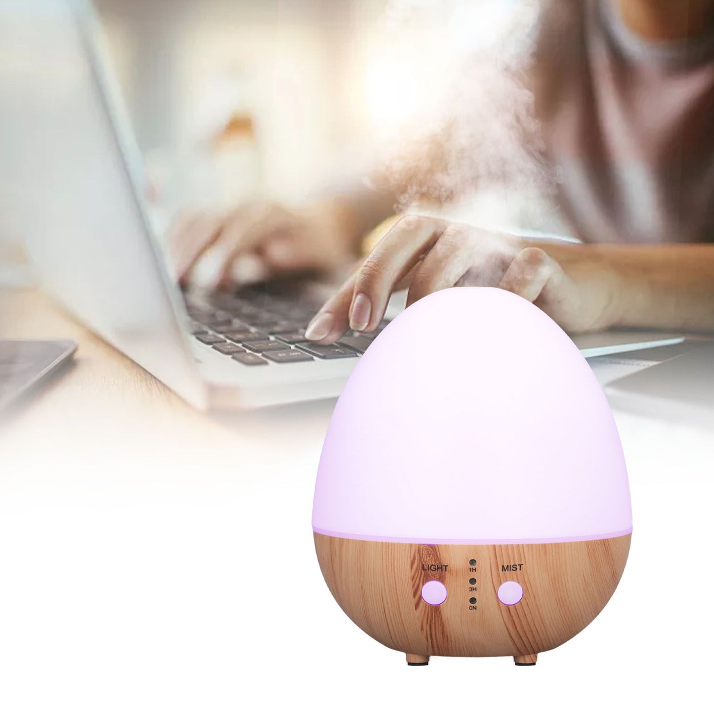 Wooden Aroma Diffuser 250ml, 35db Low Noise, Auto Shut Off
