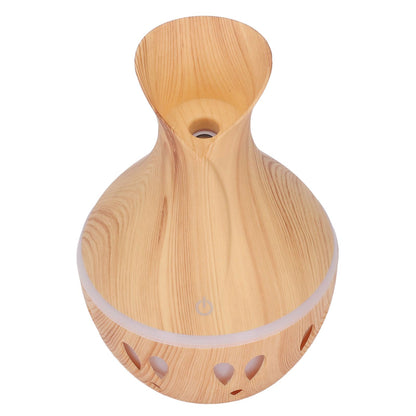 Wood Grain Aroma Diffuser 300ml, 7 Colour LED, Low Noise