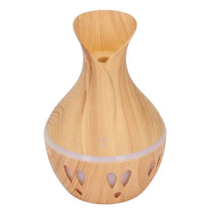 Wood Grain Aroma Diffuser 300ml, 7 Colour LED, Low Noise