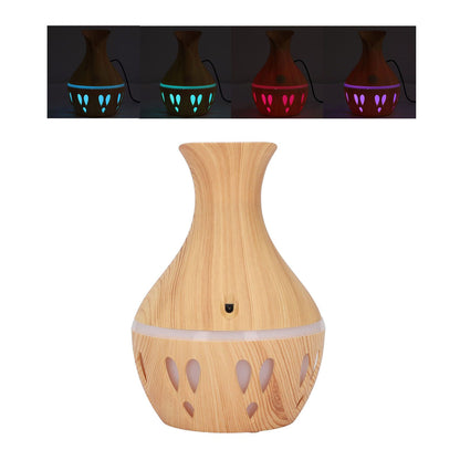 Wood Grain Aroma Diffuser 300ml, 7 Colour LED, Low Noise