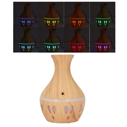 Wood Grain Aroma Diffuser 300ml, 7 Colour LED, Low Noise