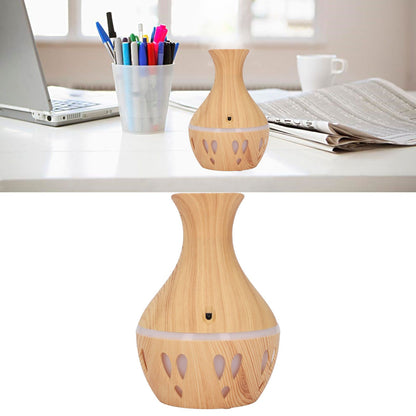 Wood Grain Aroma Diffuser 300ml, 7 Colour LED, Low Noise