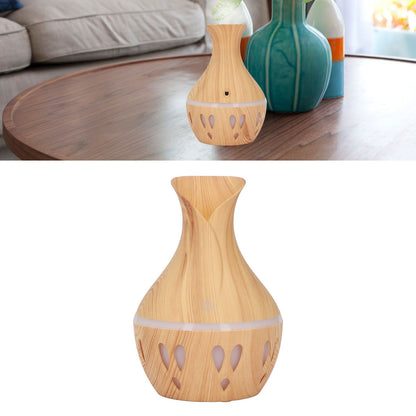 Wood Grain Aroma Diffuser 300ml, 7 Colour LED, Low Noise