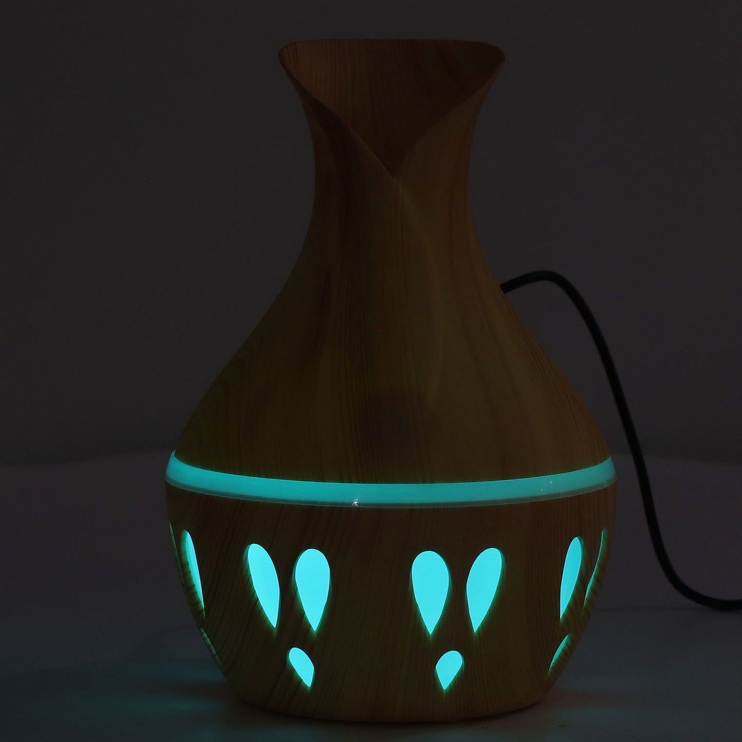 Wood Grain Aroma Diffuser 300ml, 7 Colour LED, Low Noise