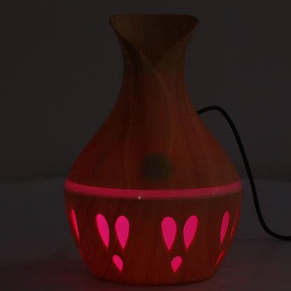 Wood Grain Aroma Diffuser 300ml, 7 Colour LED, Low Noise