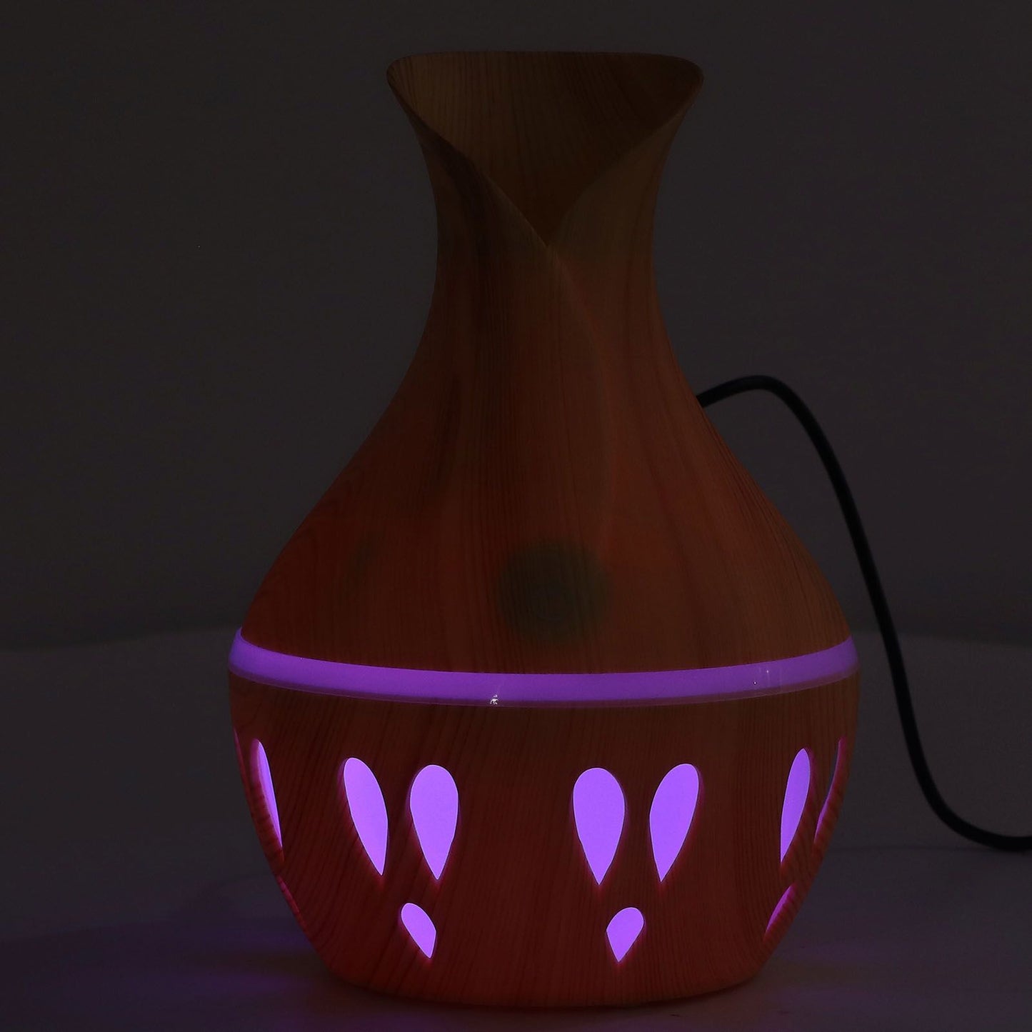 Wood Grain Aroma Diffuser 300ml, 7 Colour LED, Low Noise