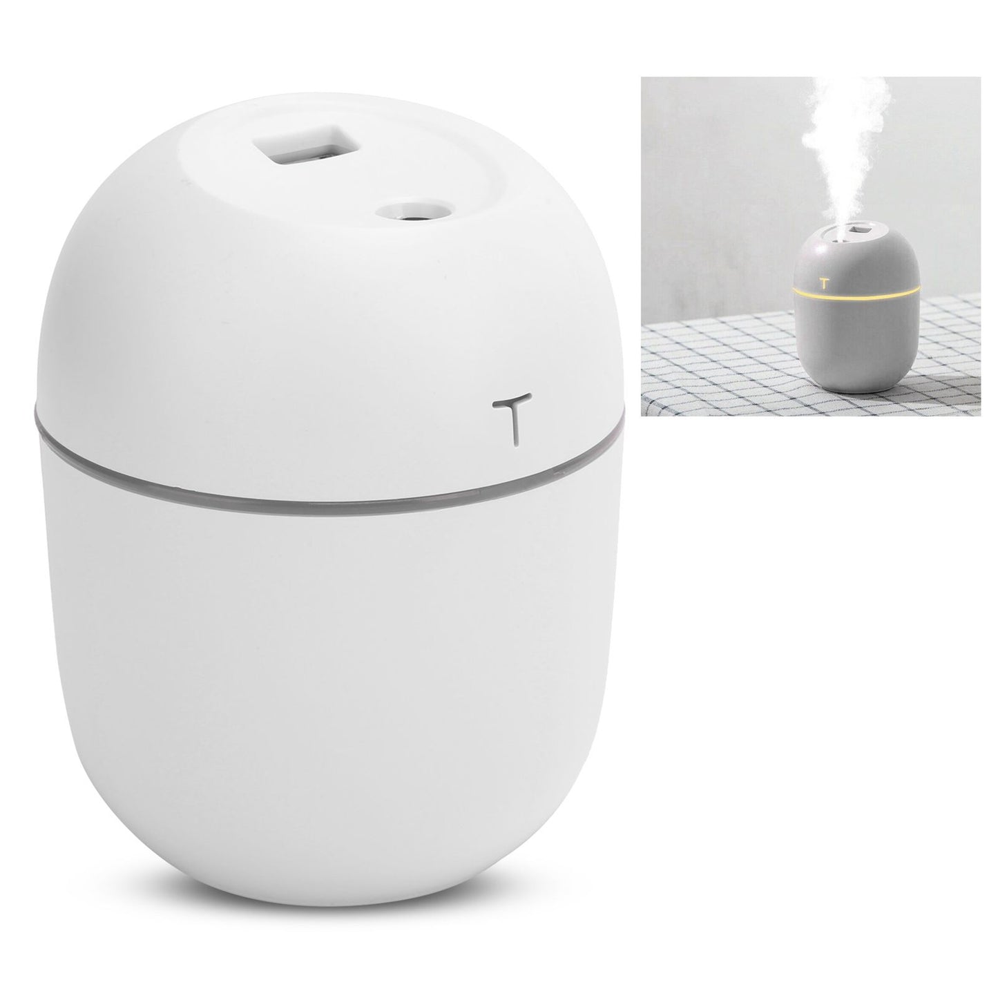 Mini Portable Humidifier with LED Night Light, White