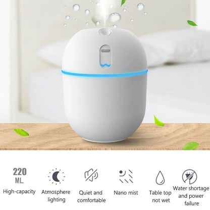 Mini Portable Humidifier with LED Night Light, White