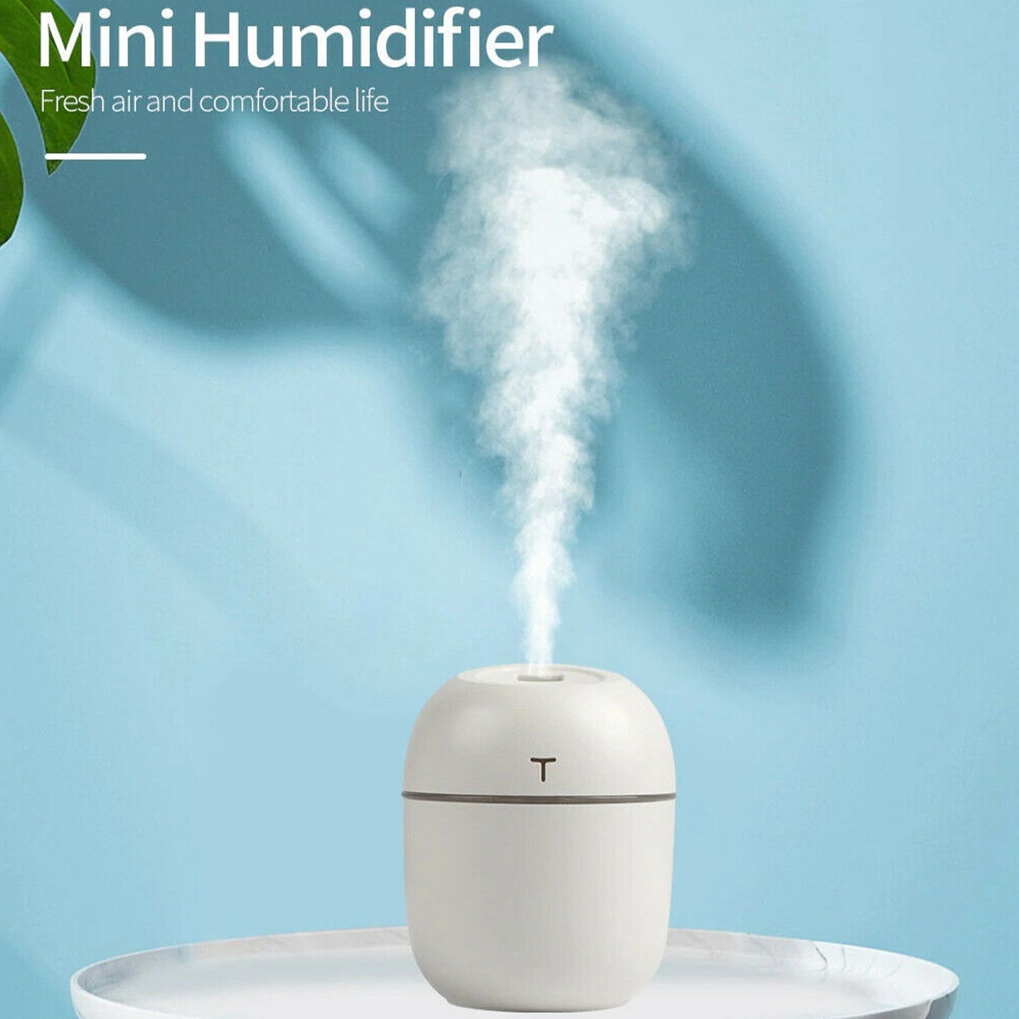 Mini Portable Humidifier with LED Night Light, White