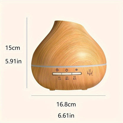 Wood Grain Ultrasonic Aroma Diffuser with Timer, Quiet Operation