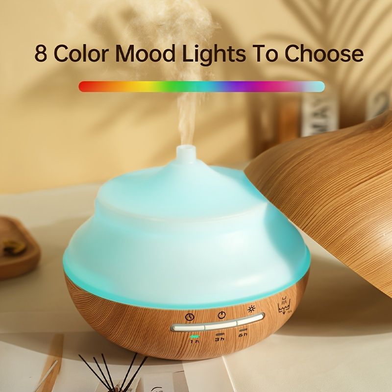 Wood Grain Ultrasonic Aroma Diffuser with Timer, Quiet Operation