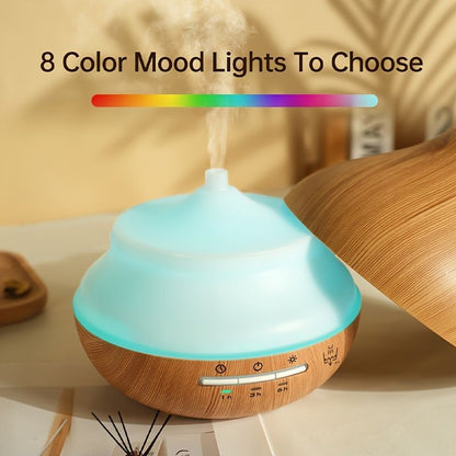 Wood Grain Ultrasonic Aroma Diffuser with Timer, Quiet Operation