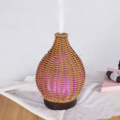 Rattan Weave Aroma Diffuser 100ml with 7 Colour Light