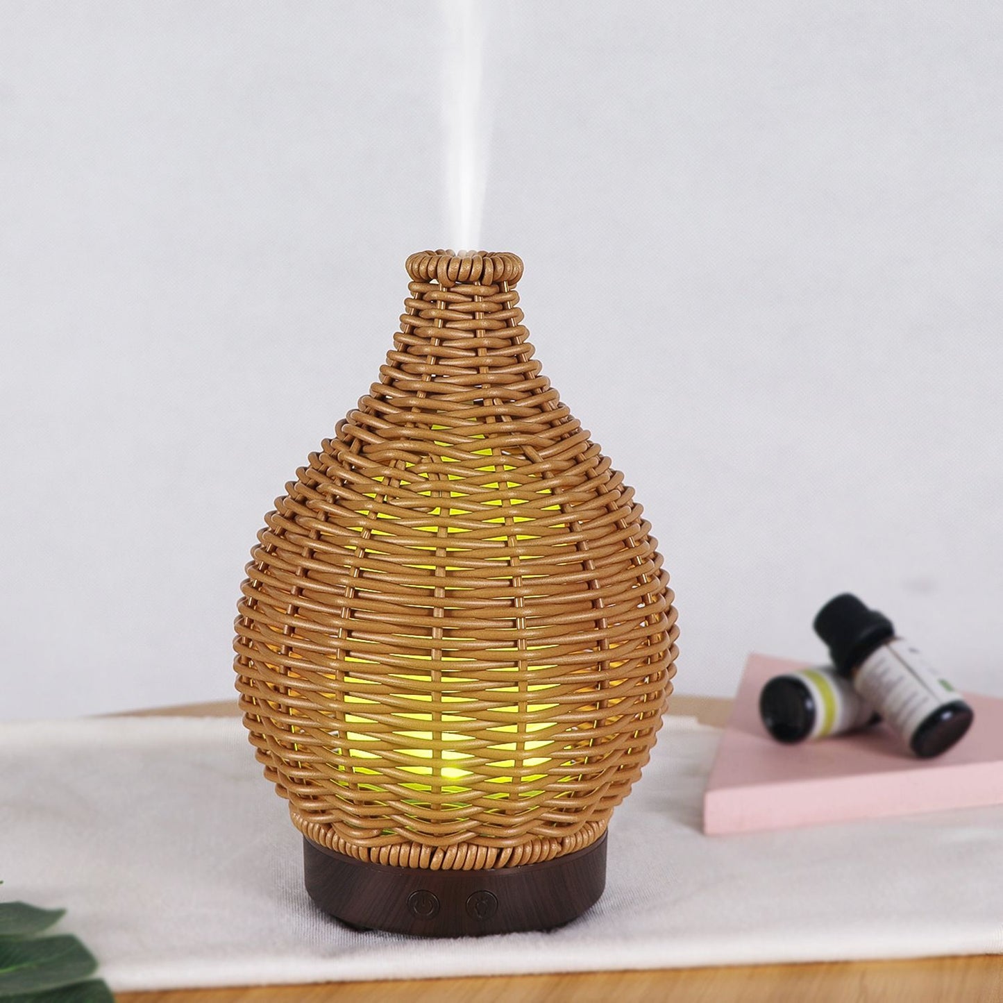 Rattan Weave Aroma Diffuser 100ml with 7 Colour Light