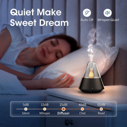 Modern Aroma Diffuser with Ambient Light and Remote, Black