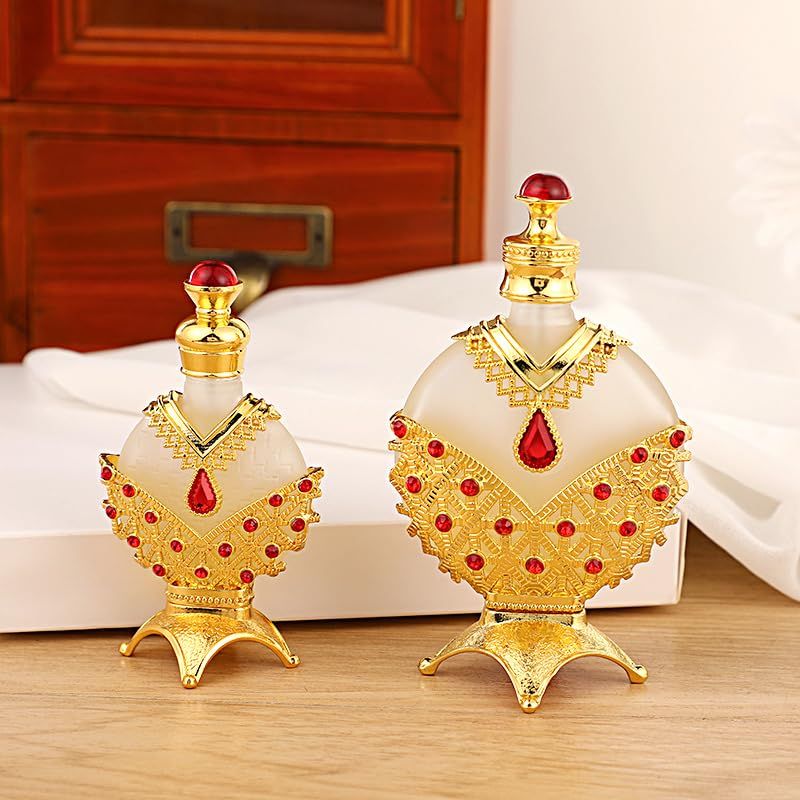 Vintage Crystal Perfume Bottles, 2 Pack, 30ml and 10ml