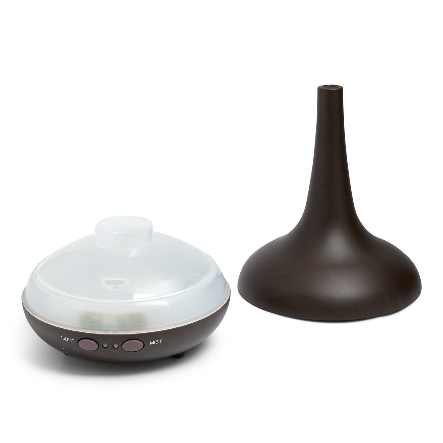 Aroma Diffuser 200ml with LED Light, Dark Wood Grain, 3 Oils Included