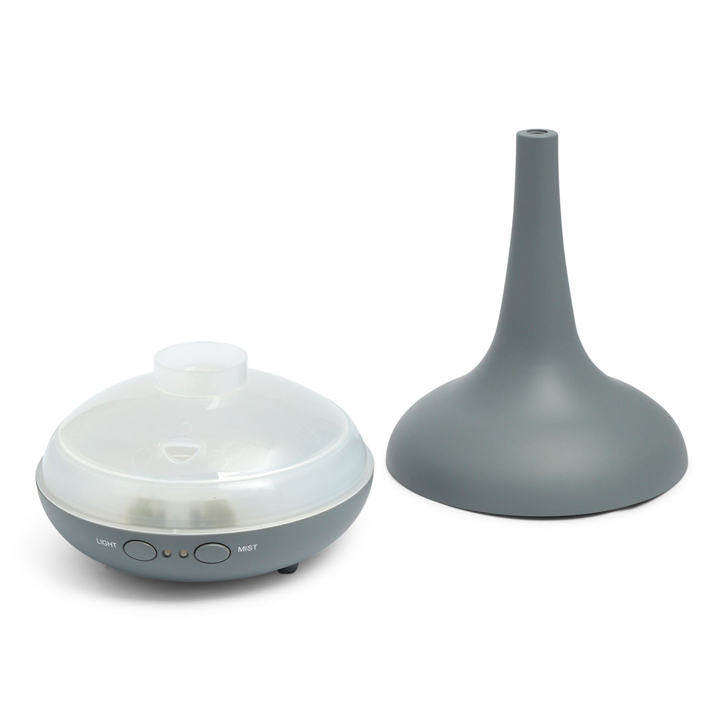 Aroma Diffuser 200ml with LED Light, Matte Grey, 3 Oils Included